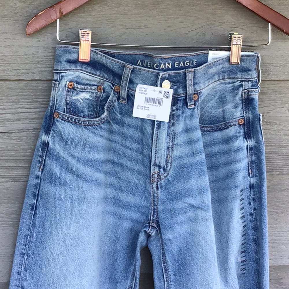 American Eagle Women’s Ex-Boyfriend Low Rise Blue Jeans 000 23 XS Short New - Picture 2 of 4